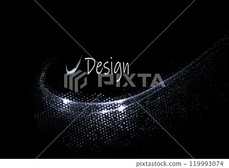 Isolated gold arc, composition with small tinsel, design element 119993074