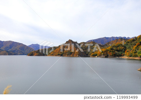 福島縣會津郡只見町,秋葉中的田倉水壩 福島縣會津郡只見町,秋葉中的田倉水壩 119993499