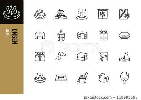 Simple icon set of hot springs 119993595