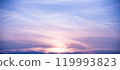 Beautiful dramatic scenic after sunset sky background after sunset, luxury soft gradient orange gold clouds and sunlight on the blue sky perfect for the background 119993823