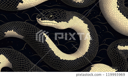 Japanese modern snake year graphic material 119993969