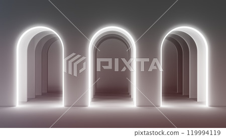 3D Rendering of Illuminated Arches 3D Rendering of Illuminated Arches 119994119