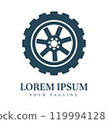 Robust Mechanical Wheel Design Ideal for Automotive, Engineering, Manufacturing, and Machinery Brand Identity 119994128
