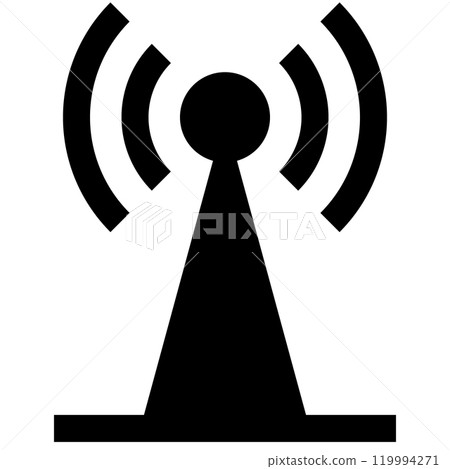 無線電塔簡單剪影圖標 無線電塔簡單剪影圖標 119994271