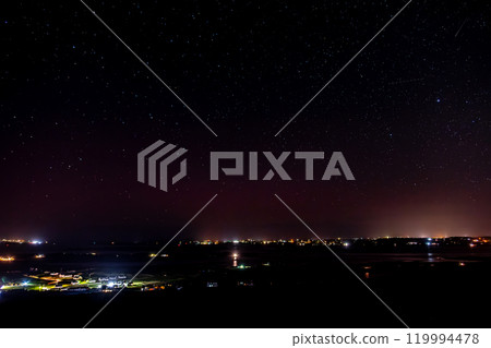 Starlink satellites trail passing above County Donegal, Ireland Starlink satellites trail passing above County Donegal, Ireland 119994478