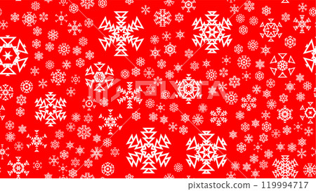 Christmas background or card with geometric snowflakes falling for invitation or xmas holiday greetings Christmas background or card with geometric snowflakes falling for invitation or xmas holiday greetings 119994717