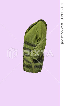 Handmade knitted cardigan Knitted product made of khaki threads Cardigan pattern 119995410