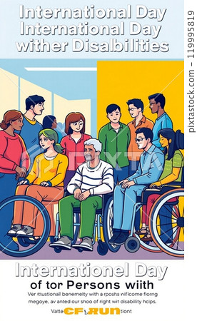 inspirational poster celbrating international day of persons with disabilities 119995819