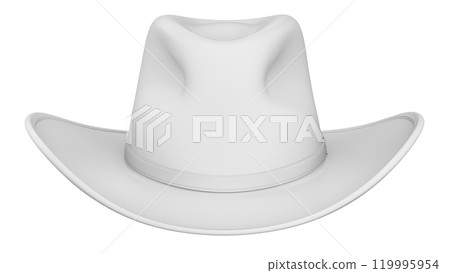 Clay render of cowboy hat isolated on white background - 3D illustration Clay render of cowboy hat isolated on white background - 3D illustration 119995954