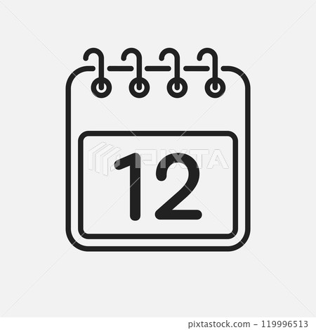 Vector icon page calendar - day 12 119996513