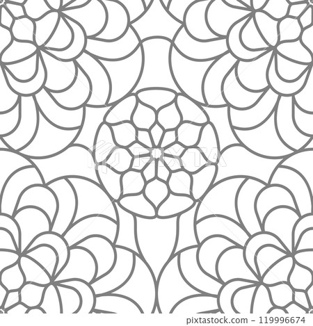 Seamless pattern. The background of simple lines creates a pattern. A template for packaging, wallpapers, screensavers and coloring pages. The idea of creative design 119996674
