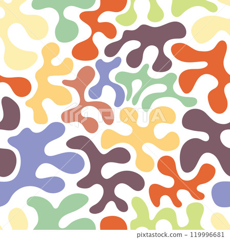 Seamless colorful pattern. Abstract shapeless liquid spots. Decorative texture in safari style 119996681