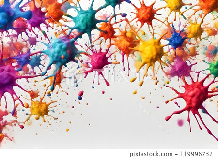 Explosion of colored powder, isolated on white background 119996732