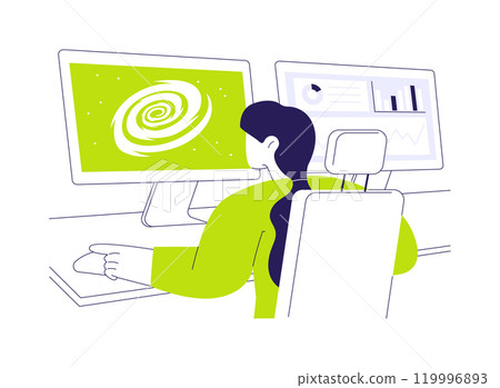 Analyze astronomical data abstract concept vector illustration. Analyze astronomical data abstract concept vector illustration. 119996893
