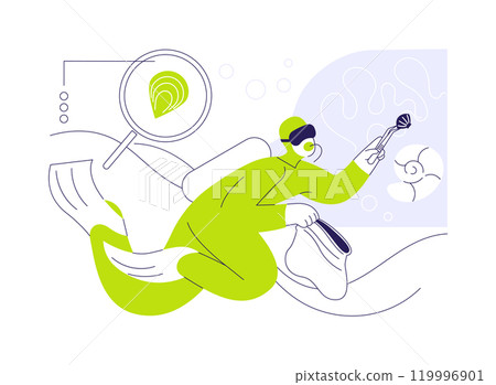 Collecting samples at the sea abstract concept vector illustration. 119996901