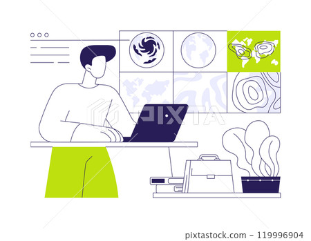 Study weather patterns abstract concept vector illustration. Study weather patterns abstract concept vector illustration. 119996904