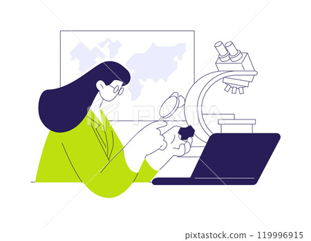 Collect and test geological samples abstract concept vector illustration. Collect and test geological samples abstract concept vector illustration. 119996915