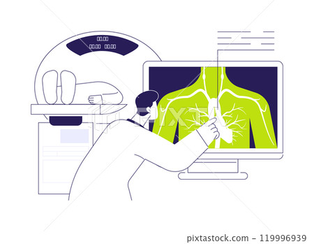 Cardiac MRI abstract concept vector illustration. 119996939