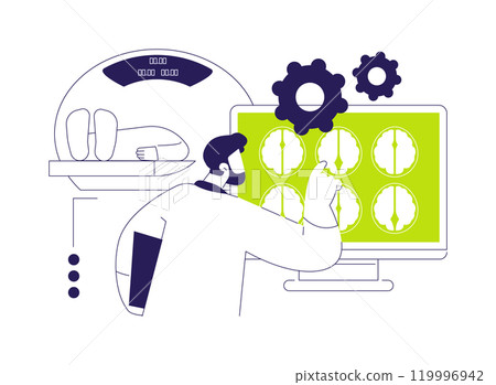 CT scan results abstract concept vector illustration. 119996942