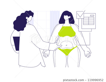 Liposuction abstract concept vector illustration. 119996952