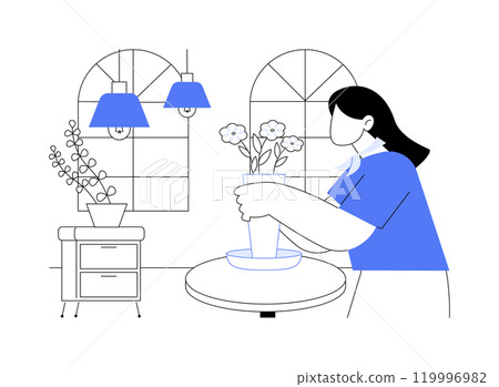 Decorating living room isolated cartoon vector illustrations. Decorating living room isolated cartoon vector illustrations. 119996982