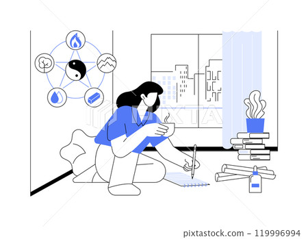 Creating Feng Shui plan isolated cartoon vector illustrations. 119996994