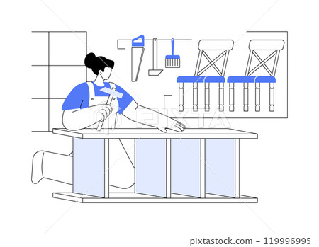 DIY furniture isolated cartoon vector illustrations. DIY furniture isolated cartoon vector illustrations. 119996995