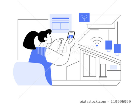 Sensor controlling app isolated cartoon vector illustrations. 119996999