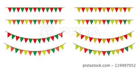 Garland Triangle Flag Set Christmas Colors 119997052