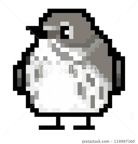 Pixel art animal illustration Siberian flycatcher 119997160