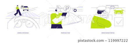 Traffic regulation abstract concept vector illustrations. 119997222