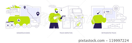 Transportation by road abstract concept vector illustrations. 119997224