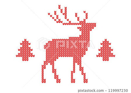 knitted red deer for the new year. 119997230