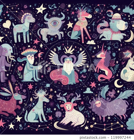 Cute animals seamless pattern 119997244