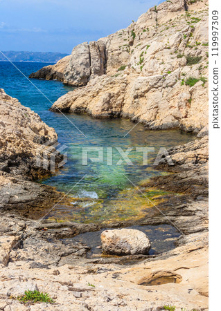 Scenic view of Frioul archipelago near Marseille, France 119997309