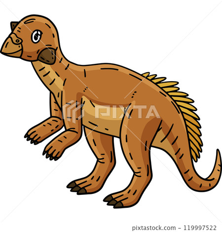 Dinosaur Psittacosaurus Cartoon Colored Clipart 119997522