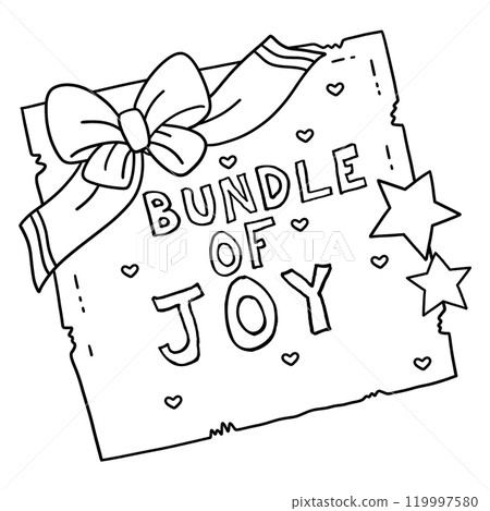 Baby Shower Bundle of Joy Isolated Coloring Page Baby Shower Bundle of Joy Isolated Coloring Page 119997580