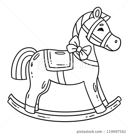 Baby Shower Toy Horse Isolated Coloring Page Baby Shower Toy Horse Isolated Coloring Page 119997582