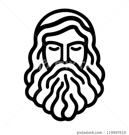 god icon or modern line symbol. Vector line art and icon design with bold outline. Black and white Pixel Perfect minimalistic symbol isolated white background. Silhouette simple thin sign 119997610