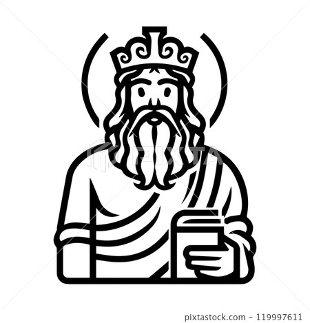 god icon or modern line symbol. Vector line art and icon design with bold outline. Black and white Pixel Perfect minimalistic symbol isolated white background. Silhouette simple thin sign 119997611