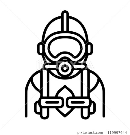 diver icon or modern line symbol. Vector line art and icon design with bold outline. Black and white Pixel Perfect minimalistic symbol isolated white background. Silhouette simple thin sign diver icon or modern line symbol. Vector line art and icon design with bold outline. Black and white Pixel Perfect minimalistic symbol isolated white background. Silhouette simple thin sign 119997644