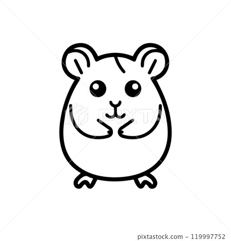 hamster icon or modern line symbol. Vector line art and icon design with bold outline. Black and white Pixel Perfect minimalistic symbol isolated white background. Silhouette simple thin sign hamster icon or modern line symbol. Vector line art and icon design with bold outline. Black and white Pixel Perfect minimalistic symbol isolated white background. Silhouette simple thin sign 119997752
