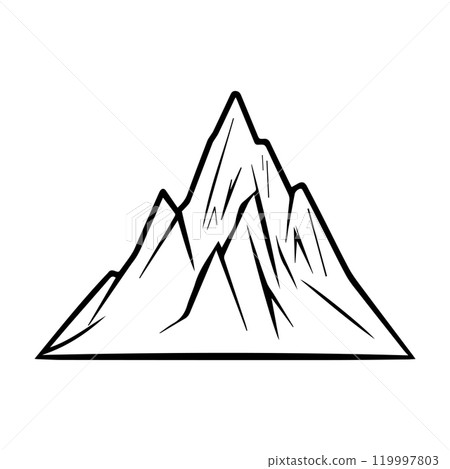 glacier icon or modern line symbol. Vector line art and icon design with bold outline. Black and white Pixel Perfect minimalistic symbol isolated white background. Silhouette simple thin sign 119997803