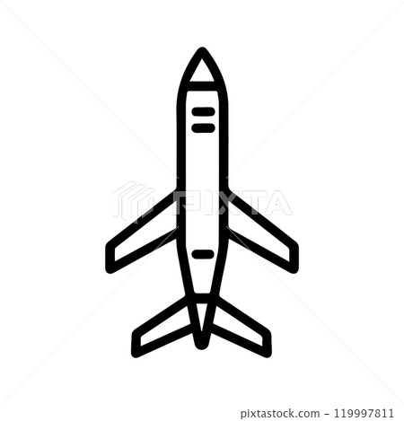 aerial bomb icon or modern line symbol. Vector line art and icon design with bold outline. Black and white Pixel Perfect minimalistic symbol isolated white background. Silhouette simple thin sign 119997811