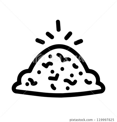 manure icon or modern line symbol. Vector line art and icon design with bold outline. Black and white Pixel Perfect minimalistic symbol isolated white background. Silhouette simple thin sign 119997825