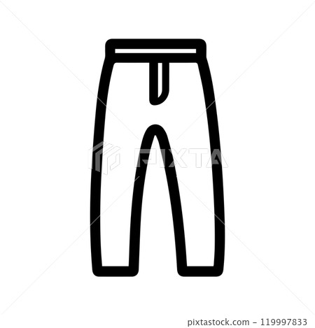 trousers icon or modern line symbol. Vector line art and icon design with bold outline. Black and white Pixel Perfect minimalistic symbol isolated white background. Silhouette simple thin sign 119997833