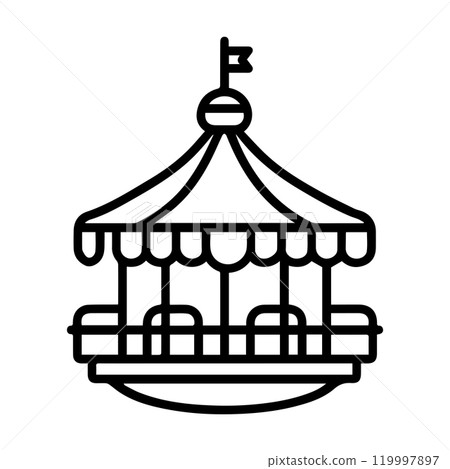 carousel icon or modern line symbol. Vector line art and icon design with bold outline. Black and white Pixel Perfect minimalistic symbol isolated white background. Silhouette simple thin sign 119997897