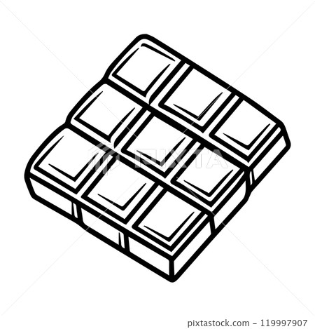chocolate icon or modern line symbol. Vector line art and icon design with bold outline. Black and white Pixel Perfect minimalistic symbol isolated white background. Silhouette simple thin sign 119997907