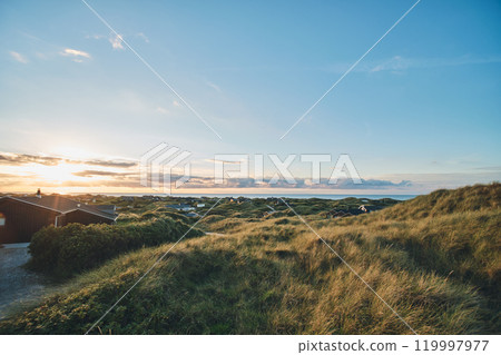 View over Saltum Beach in northern Denmark 119997977