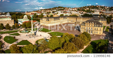 Schlossplatz in Stuttgart, Germany, travel panoramic landscape Schlossplatz in Stuttgart, Germany, travel panoramic landscape 119998146